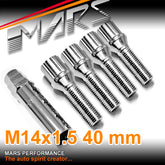 Chrome Mars Performance wheels M14 x 1.5 40mm ultra slim 7 spline Lock Bolts Set 4 pcs with Key